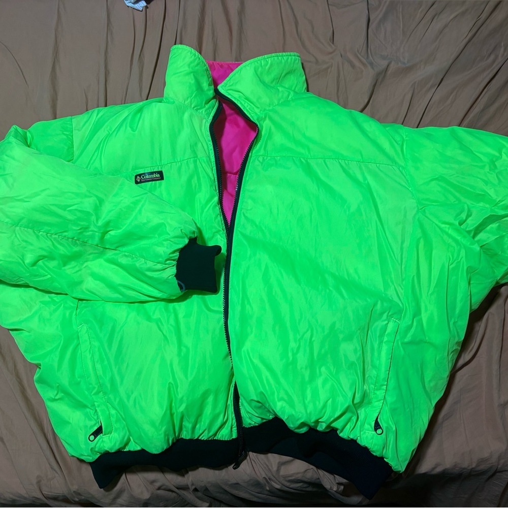 Columbia Bright Green puffer Jacket
